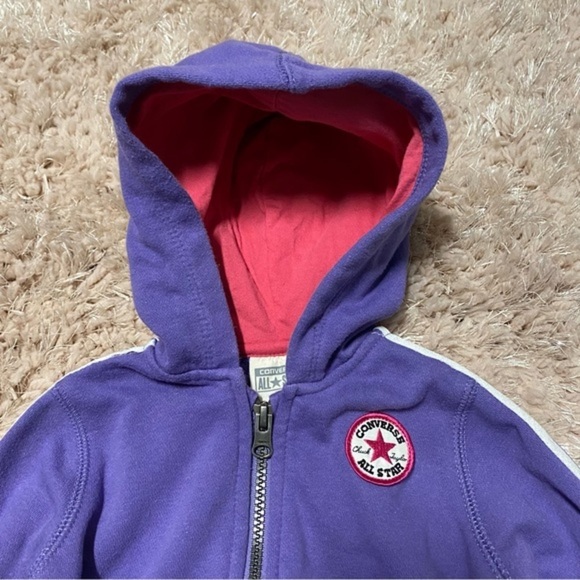 Converse All Star Hoodie Baby Girl Purple Pink Size 12m 75-80cm - Picture 3 of 9